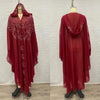 Middle East Africa Muslim Long Robe Vintage Diamond Bead Shoulder Cover Hooded Cloak Dress Bat Sleeve Women's Dress