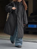 Black Big Size Long Cotton-padded Coat Long Sleeve Loose Fit Women Parkas Tide Autumn Winter 1DH2804