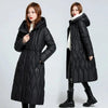 Long Winter Over-The-Knee Overcoat Parka Down Cotton-Padded Jacket Women's Plus Size 100 KG Slim Cotton-Padded Jacket