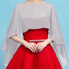 Women's Ladies Wedding Capes Chiffon Jacket Wraps Shrug Bridal Bolero Long Shawl and Wraps Evening Wedding Cover Up