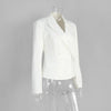 Solid Slim Elegant Jacket Women's Autumn Lace Up Patchwork Long Sleeve Bodycon Blazer Femme Office Commuter Coats