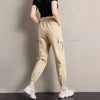 Women Pants Thin Style Solid Casual Pockets Wide Leg Trousers Drawstring Ladies Straight Pants Versatile