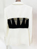High Street Designer Runway Suit Set Women's Perspective Gauze Patchwork Blazer Pencil Pants