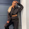 Fall Winter Women's Hoodies Two Piece Set - Oversized Hoodie Sweatpants Sportswear Suit Casual Sweatshirt Trouser Set
