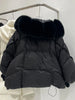 Winter Natural Large Fur Collar Hooded Down Jacket Women White Duck Down Solid Outwear Female Warm Quilted Lantern Sleeve Jacket
