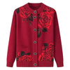Autumn Winter Women Knitted Sweater Cardigan Jacket Print Long-Sleeve Warm Sweaters Coat Female Knit Top Mother Clothes