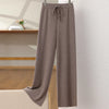 100% Merino Wool High Waist Knitted Pants Female Korean Wide Leg Pants Autumn and Winter Wool Pants Solid Color Casual Pants