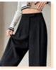 Wool Autumn Slim High Waist Straight Women's Pants Casual Solid Color Loose Chic Female Wide Leg Pants Office Ladies