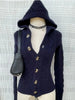 Spring Autumn Slim Jacket Women Hooded Knit Cropped Cardigan Design Sweater Warm Coat Long Sleeve Short Tops Knitted Cardigan