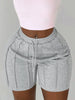 Women Sporty Activewear Draped Shorts Yoga Jogger Elastic Shorts