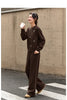 Two Pieces Set Woman Winter Casual Embroidery Sweatshirt Wide Leg Pants Fleece Lined Knitted Women Clothes Sets A3288