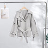 Tie Up Short Women 's Trench Coat Lapel Long Sleeve With Belt Oversize Windbreaker Female Spring Autumn Woman Outerwears