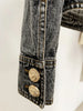 High Street F/W Designer Women's Lion Buttons Stone Wash Denim Jacket