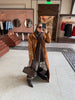 Brown Crocodile Embossed Faux Leather Trench Coat Lapel Single Breasted Straight Front Pockets Autumn Winter Fit Jacket