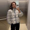 Casual Women's Polka Dot Padded Cotton Coat Pant Suit Hooded Full Sleeve Zipper Coats Straight Pants Winter Lady Ski Set
