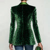 Leopard Print Velvet Blazers for Women Jacket Single Button Suit Collar Blazer Coat Long Sleeve Female Outerwear
