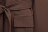 Spring Office Lady Elegant Brown Women Suit Casual Sashes Oversized Shrug Blazer Chic Zipper Long Pant