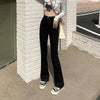 Woman American High Waist Slim Fit Bell Bottom Jeans Female Y2k Flare Pants Girls Elastic Designer Black Denim Trousers