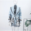 Jacquard Fringe Belted Wrap Knit Cardigan Lapel All Over Pattern Raw Fringe Autumn Winter Commute Lady Women Casual Coat