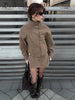 Vintage Solid Suede Skirt Two Piece Set Women Stand Collar Full Sleeve Zipper Jacket Mini Skirts Autumn Lady Streetwear
