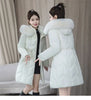 Winter Down Cotton Jacket Women Korean Cotton-Padded Thicken Warm Mid Long Hooded Parkas Slim Coat Female Casual Ladies Tops