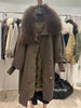 Lagabogy Real Raccoon Fur Puffer Jacket Outerwear Women Long Thick Warm White Duck Down Jacket Female Loose Parkas