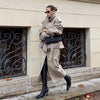 Lapel V-neck Belt Trench Coat Women Lace Up Full Sleeve Button Short Thin Windbreak Lady Daily Street Outerwear