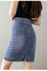 Autumn Plus Size Skirt For Women High Waist Large Size Slit Black Or Blue Jeans Skirts Korean Slim Jupe Femme