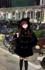 Autumn Winter Oversized Soft Thick Warm White Faux Fur Hoodie Women with Bear Ears Horn Buttons Punk Style Fluffy Jacket