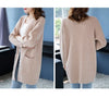 Knitted Shirt Casual Long Sleeve Loose Medium Length Outwear Sweater Coat Women Autumn Knitwears Cardigan Mujer