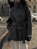 Autumn Winter Stand Collar Women's Double-faced Woolen Coat Korean Single Breasted Thick Overcoat DB5065