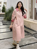 Contrasting Color Windbreaker For Women Lapel Long Sleeves Single Breasted Mid Length Trench Coat Spring 2DA8980