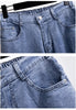 Women Jeans Stretch Casual Trousers Washed Denim Straight Pants Female Fleece Loose Vintage Jeans XL-7XL Oversize Autumn Winter