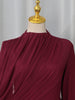 Elegant Vintage Spliced Ribbon Dresses for Women Turtleneck Long Sleeve Irregular Folds Evening Maxi Dress Female