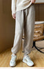 Women's Sports Wool Pants in AutumnWinter Solid Color Pockets Warm High-Quality Casual 100% Merino Pure Wool Small Leg Pants