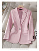 Autumn Winter Women Blazer Ladies Long Sleeve Formal Jacket Coat Black Pink Apricot Blazers Female Casual Tops Outerwear