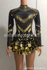 Stretch Sequins Mirror Dress Women Bodysuit Dancewear Long Sleeve Drag Queen Costume Rave Festival Night Out BodySuits