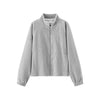 Women Jacket Chenille Texture Loose Raglan Sleeve Stand Collar Slim Look Autumn Casual Style Soft Outerwear