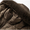 Elegant Fur Collar Hood Belt Long Cotton Jacket Women Zipper Drawstring Waist Parka Down Coat Winter Lady Warm Chic Outwear