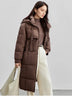 Women's Long Parkas Winter Padding Coat Oversized Stand Neck Hooded Zipper Warm Outerwear Woman Clothes W44M58169