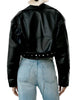 Women Faux PU Leather Jacket Casual Lady Lapel Zipper Short Leather Jacket High Street Motorcycle Coat