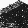 Women Long Sleeve Diamonds Rhinestones High Side Split Mermaid Midi Maxi Dress Even Sexy Party Dresses Vestidos