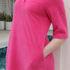 SS26 Women Terry Dress Collar Dress Cotton Stretch Sleeve Length Can Cover Elbows