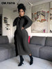 Women Long Sleeve Tassel Bodycon Midi Knit Straight Maxi Dress Autumn Winter O-neck Sweater Vestidos Dresses