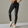 Women Black Pu Leather Pants High Waist Leather Sexy Leggings Trousers Warm Winter Leggings Fleece Trousers Women Thick Stretch
