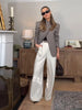 Side Button Ruffle Blazer Detachable Ruffle Cuff Jacket Stand Collar Spring Office Retro Edgy Casual Women Blazer