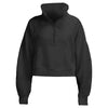 Thickened High-Neck Sweatshirt for Women, Sports Half-Zip Loose Jacket, Long-Sleeve Running Fitness Yoga Wear
