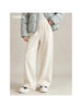 Women Winter Pants Fleece Lined High Waist Heavy Drape Thick Warm Winter Beige Loose Fit Casual Long Trousers