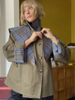 Double Sided Grid Jacket Women's Loose Lapel Long Sleeve Single-breasted Pocket Coat Autumn Lady Streetwear