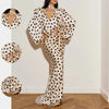 Retro Elegant Satin Polka Dots V Neck Maxi Dress Suit Women Ribbon Lace Full Sleeve Puff Sleeve Waist Cinched Long Dresses